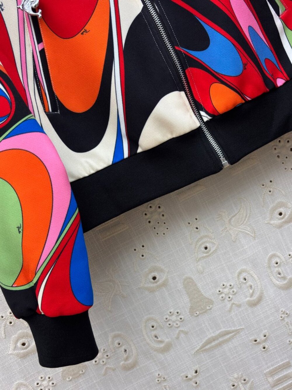 Emilio Pucci Color-Block Printed Baseball Jacket - Picture 8 of 8